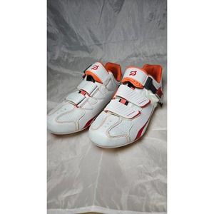 Peloton PL-SH-01 White & Orange Cycling Shoes - Size 40 (Women's 9.5 / Men's 6)